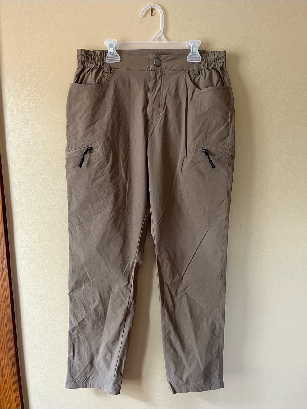 Women's Taupe Cargo Utility Pants with Zip Pockets